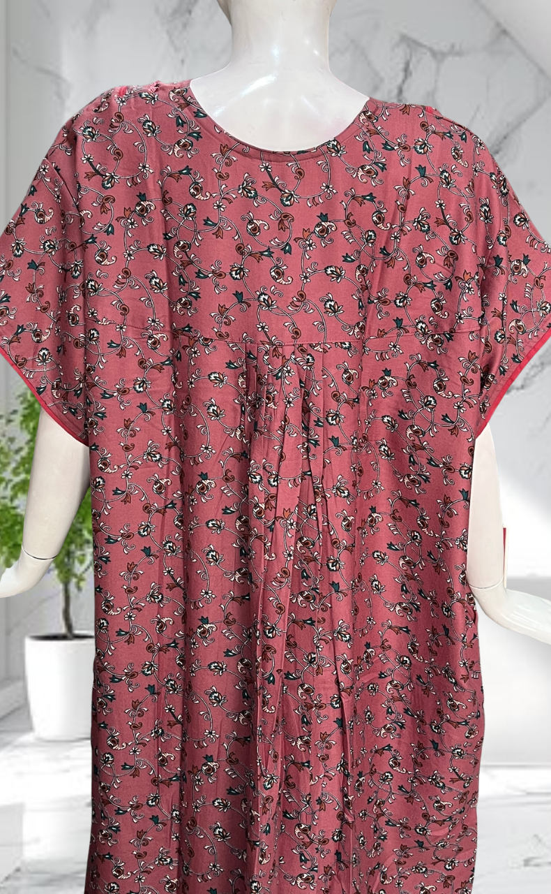 Pink Garden Spun Nighty. Flowy Spun Fabric | Laces and Frills