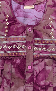 Pink Abstract Spun Nighty. Flowy Spun Fabric | Laces and Frills