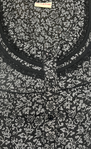 Black Garden Soft Cotton Nighty. Soft Breathable Fabric | Laces and Frills