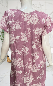 English Pink Floral Soft Cotton Nighty. Soft Breathable Fabric | Laces and Frills