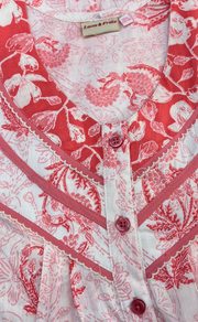 Peach Floral Pure Cotton Sleeveless Nighty. Pure Durable Cotton | Laces and Frills