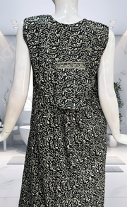 Black Garden Pure Cotton Sleeveless Nighty. Pure Durable Cotton | Laces and Frills