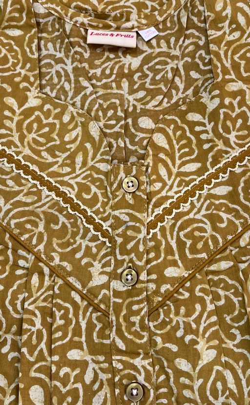 Mustard Garden Pure Cotton Sleeveless Nighty. Pure Durable Cotton | Laces and Frills