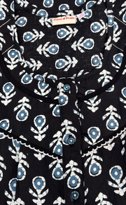 Black Batik Pure Cotton Sleeveless Nighty. Pure Durable Cotton | Laces and Frills