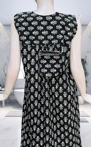 Black Batik Pure Cotton Sleeveless Nighty. Pure Durable Cotton | Laces and Frills