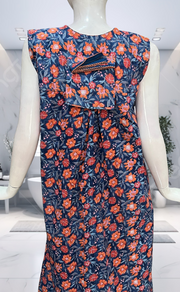 Blue Garden Pure Cotton Sleeveless Nighty. Pure Durable Cotton | Laces and Frills