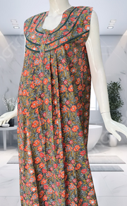 Grey Garden Pure Cotton Sleeveless Nighty. Pure Durable Cotton | Laces and Frills