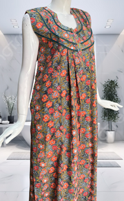 Grey Garden Pure Cotton Sleeveless Nighty. Pure Durable Cotton | Laces and Frills