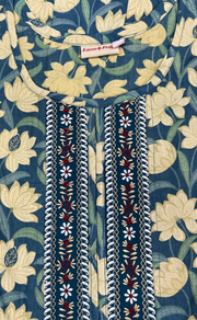 Blue Floral Pure Cotton Nighty. Pure Durable Cotton | Laces and Frills