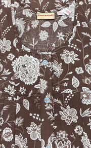 Brown Garden Full Open Pure Cotton Nighty. Pure Cotton | Laces and Frills