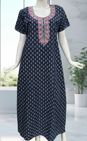 Blue Garden Pure Cotton Nighty. Pure Durable Cotton | Laces and Frills