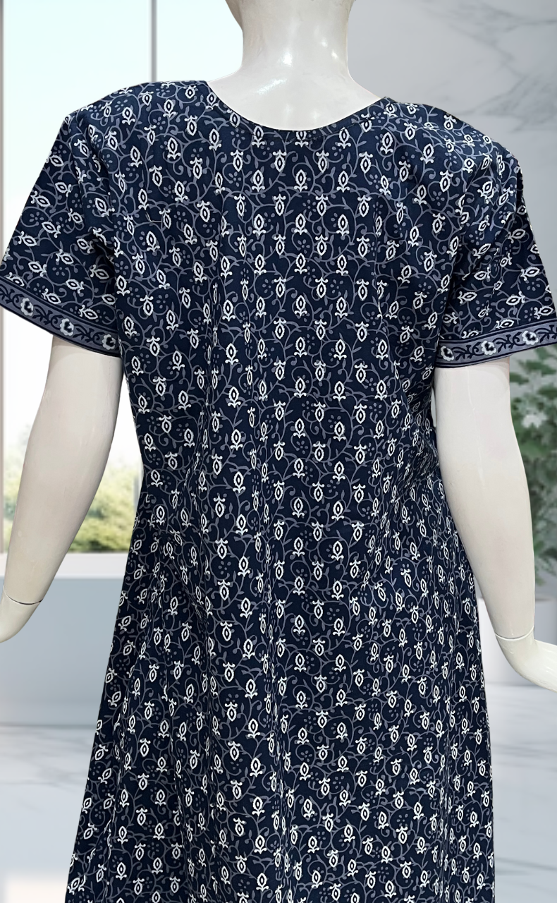 Blue Garden Pure Cotton Nighty. Pure Durable Cotton | Laces and Frills