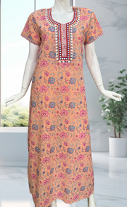 Peach Garden Pure Cotton Nighty. Pure Durable Cotton | Laces and Frills