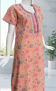 Peach Garden Pure Cotton Nighty. Pure Durable Cotton | Laces and Frills