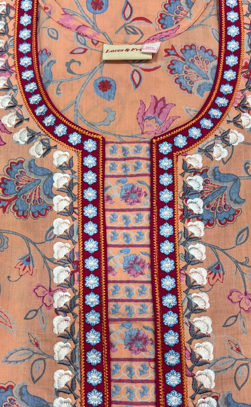 Peach Garden Pure Cotton Nighty. Pure Durable Cotton | Laces and Frills