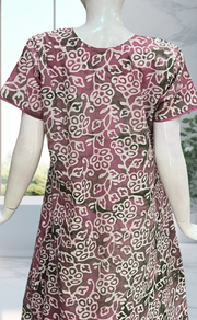 Pink/Green Batik Pure Cotton Nighty. Pure Durable Cotton | Laces and Frills