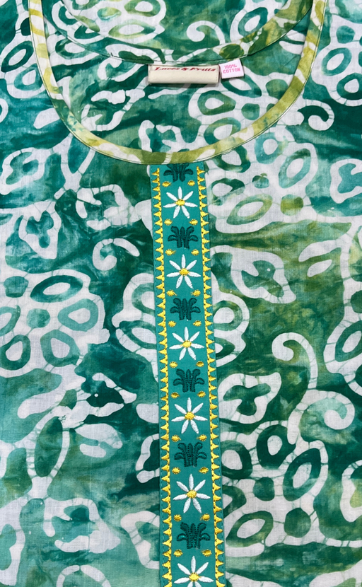 Green Batik Pure Cotton Nighty. Pure Durable Cotton | Laces and Frills