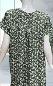 Pista Green Paisley Print Rayon Nighty. Flowy Rayon Fabric | Laces and Frills