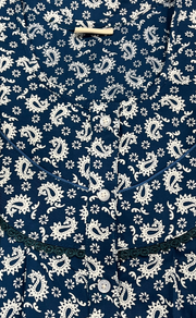 Blue Paisley Print Rayon Nighty. Flowy Rayon Fabric | Laces and Frills