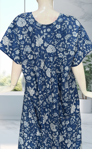 Blue Garden Pure Cotton Nighty. Pure Durable Cotton | Laces and Frills