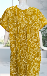 Yellow Garden Pure Cotton Nighty. Pure Durable Cotton | Laces and Frills