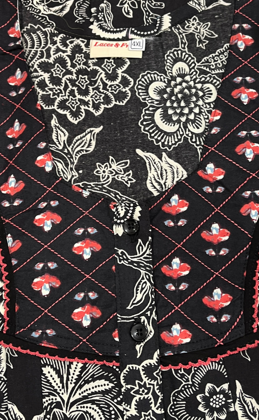Black Garden Pure Cotton Nighty. Pure Durable Cotton | Laces and Frills