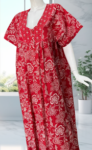 Red Garden Pure Cotton Nighty. Pure Durable Cotton | Laces and Frills