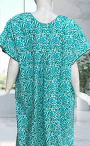 Sea Green Garden Pure Cotton Nighty. Pure Durable Cotton | Laces and Frills