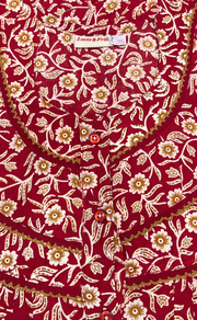 Red Tiny Flora Pure Cotton Nighty. Pure Durable Cotton | Laces and Frills