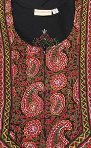 Black Embroidery Soft Cotton Nighty. Soft Breathable Fabric | Laces and Frills