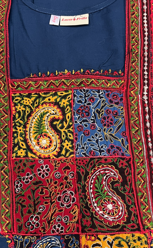 Light Blue Embroidery Soft Cotton Nighty. Soft Breathable Fabric | Laces and Frills