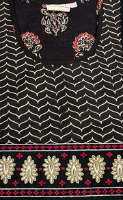 Black Floral Pure Cotton Nighty. Pure Durable Cotton | Laces and Frills