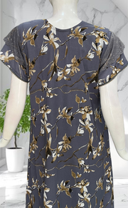 Lavender Garden Chiffon Nighty. Delicate Chiffon | Laces and Frills