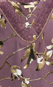 Purple Garden Chiffon Nighty. Delicate Chiffon | Laces and Frills