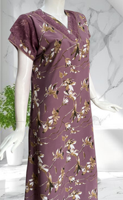 Purple Garden Chiffon Nighty. Delicate Chiffon | Laces and Frills