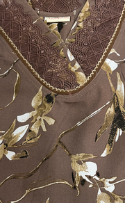 Brown Garden Chiffon Nighty. Delicate Chiffon | Laces and Frills