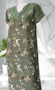 Green Garden Chiffon Nighty. Delicate Chiffon | Laces and Frills