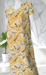 Yellow Garden Chiffon Nighty. Delicate Chiffon | Laces and Frills