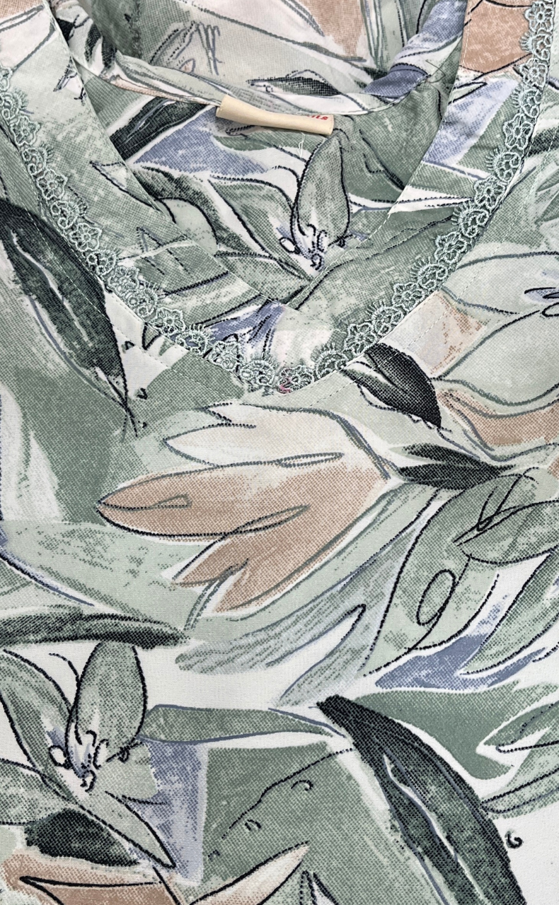 Green Garden Chiffon Nighty. Delicate Chiffon | Laces and Frills