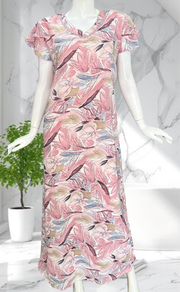 Pink Garden Chiffon Nighty. Delicate Chiffon | Laces and Frills