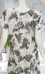 White Garden Chiffon Nighty. Delicate Chiffon | Laces and Frills