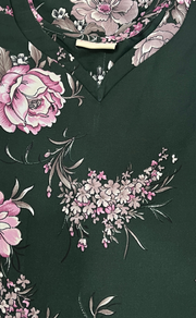 Bottle Green Garden Chiffon Nighty. Delicate Chiffon | Laces and Frills