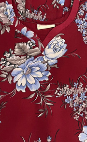 Maroon Garden Chiffon Nighty. Delicate Chiffon | Laces and Frills