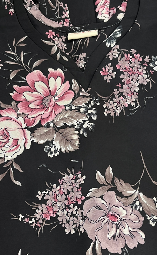 Black Garden Chiffon Nighty. Delicate Chiffon | Laces and Frills