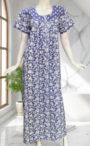 Lavender Garden Pure Cotton Nighty. Pure Durable Cotton | Laces and Frills