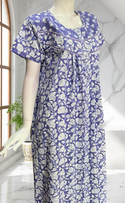 Lavender Garden Pure Cotton Nighty. Pure Durable Cotton | Laces and Frills