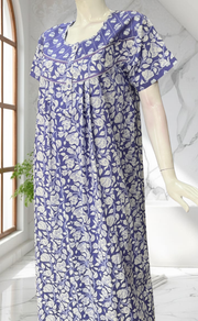 Lavender Garden Pure Cotton Nighty. Pure Durable Cotton | Laces and Frills