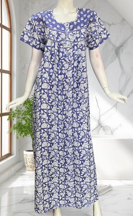 Lavender Garden Pure Cotton Nighty. Pure Durable Cotton | Laces and Frills