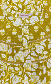 Yellow Garden Pure Cotton Nighty. Pure Durable Cotton | Laces and Frills