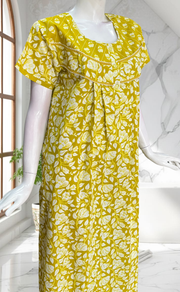 Yellow Garden Pure Cotton Nighty. Pure Durable Cotton | Laces and Frills